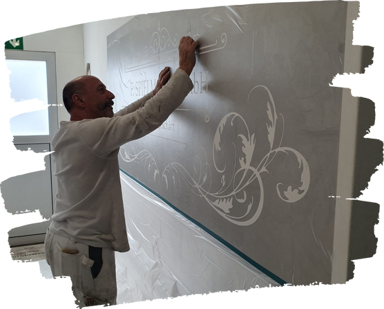 mann - maler- wand